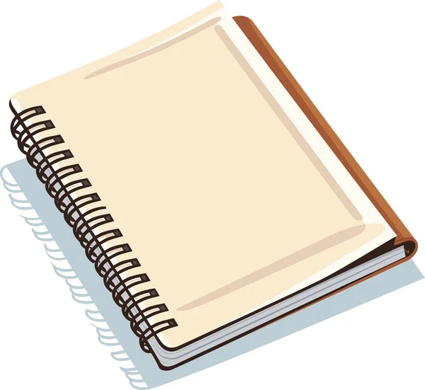 Vektorový Single Cartoon Spiral Notebook Izolovaný Bílém Pozadí Vektorová Ilustrace — Stockový vektor