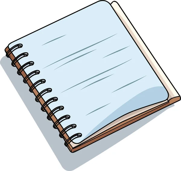 Wektor Single Cartoon Spiral Notebook Izolowany Białym Tle Wektor Ilustracja — Wektor stockowy