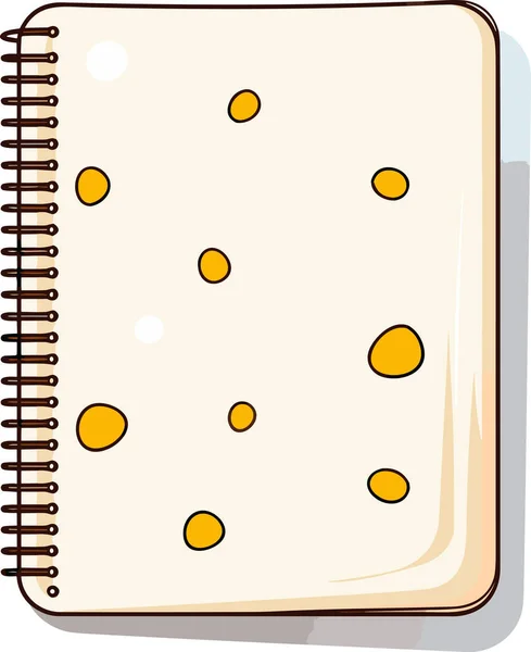 Blocco Note Spirale Del Fumetto Singolo Vettoriale Isolato Sfondo Bianco — Vettoriale Stock