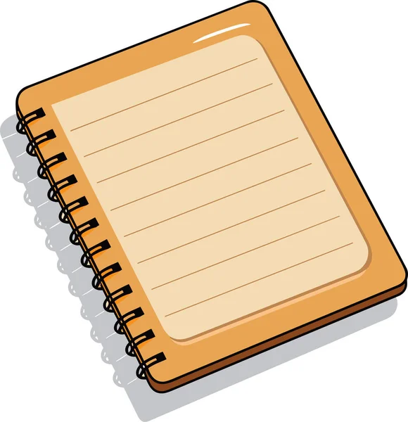 Vector Único Cartoon Spiral Notebook Isolado Fundo Branco Ilustração Vetorial — Vetor de Stock
