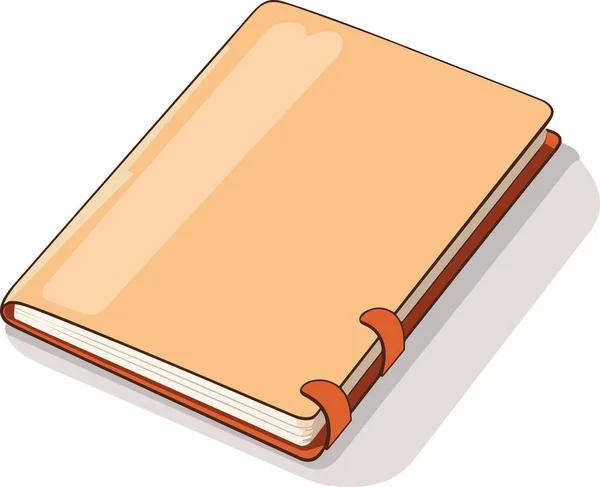 Vector Single Cartoon Spiraal Notebook Geïsoleerd Witte Achtergrond Vector Illustratie — Stockvector