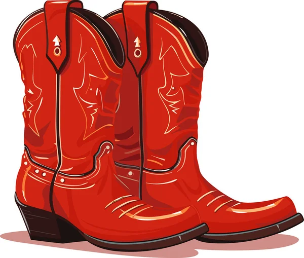 Desenhos Animados Ilustração Vetorial Botas Rosa Cowboy Estilo Retro Ícone — Vetor de Stock