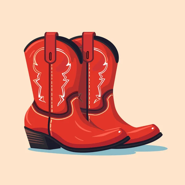 Tecknad Vektor Illustration Cowboy Rosa Stövlar Retrostil Ikonen Isolerad Neutral — Stock vektor
