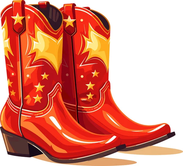 Cartoon Vector Illustratie Van Cowboy Roze Laarzen Retro Stijl Ikoon — Stockvector