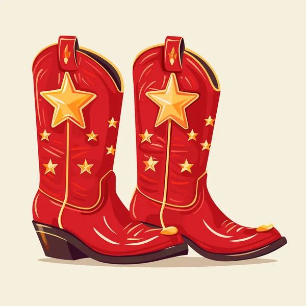 Cartoon Vector Illustration Cowboy Pink Boots Retro Style Icon Isolated — Stock Vector