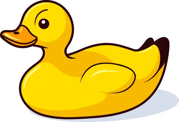 Yellow Rubber Duck Children Toy Isolated Background Vector Illustration — Stock Vector