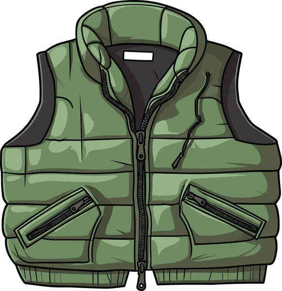 Desenhos Animados Green Vest Cintura Vector Ilustração — Vetor de Stock