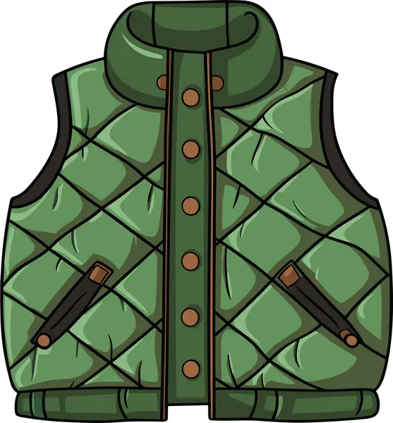 Cartoon Green Vest Gilet Illustration Vectorielle — Image vectorielle