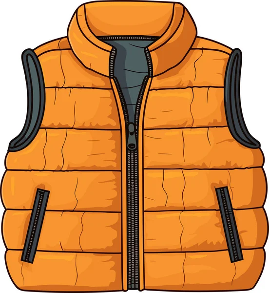 Cartoon Orange Vest Vektorová Ilustrace Vesty — Stockový vektor
