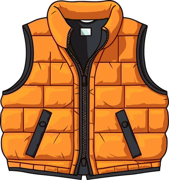 Desenhos Animados Orange Vest Cintura Vector Ilustração — Vetor de Stock