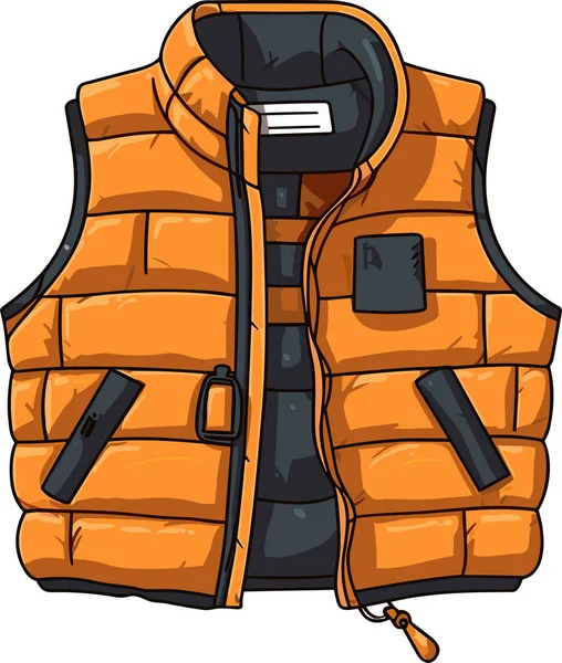 Cartoon Orange Vest Gilet Illustration Vectorielle — Image vectorielle