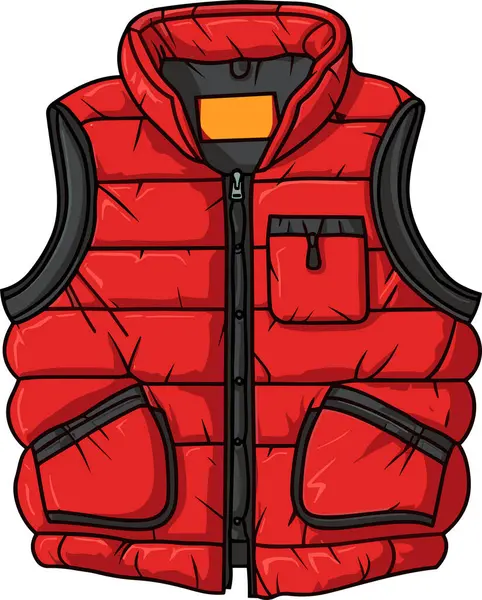 Desenhos Animados Red Vest Cintura Vector Ilustração — Vetor de Stock