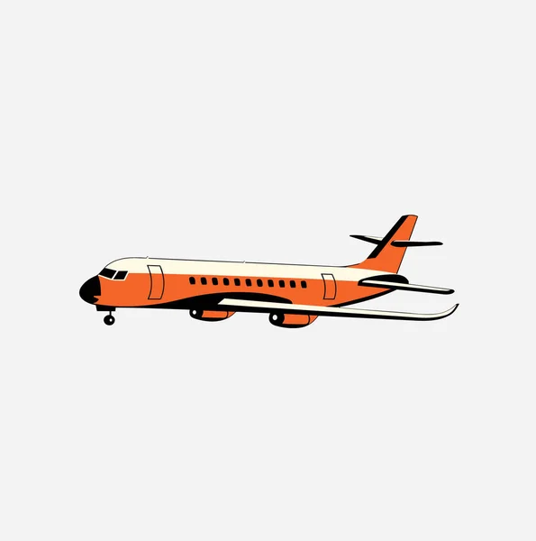 Silhouette Avion Sur Fond Blanc Illustration Vectorielle — Image vectorielle