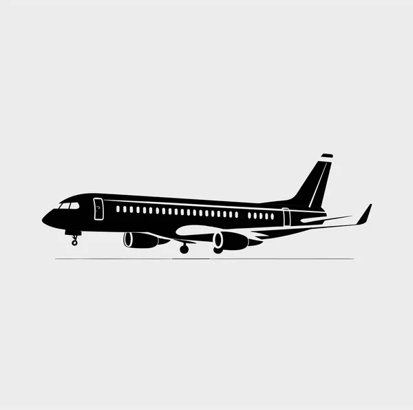 Airplane Silhouette White Background Vector Illustration — Stock Vector