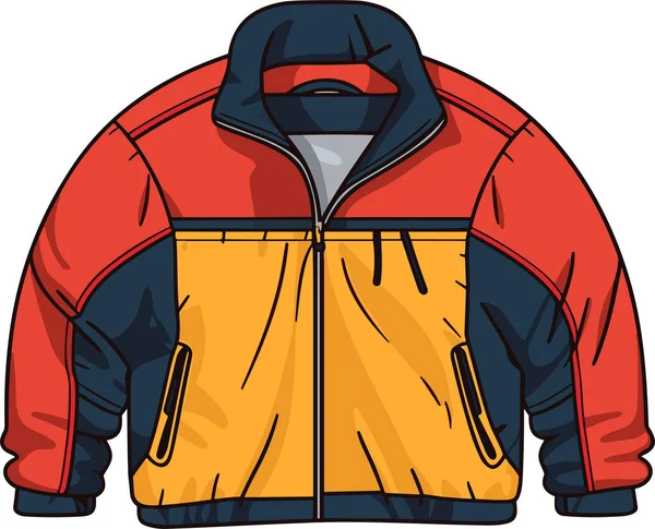 Mode Der 90Er Jahre Retro Sportbekleidung Jacke Flache Kleidung Der — Stockvektor