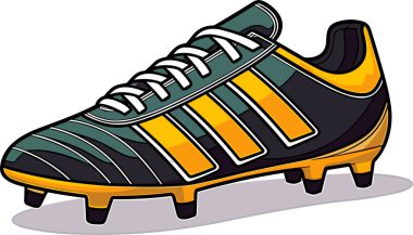 Futbol ayakkabısı, futbol ayakkabısı çizimi simgesi beyaz arka plan düz biçim çizimi.
