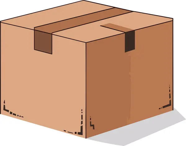 Caja Cartón Aislada Sobre Fondo Blanco Ilustración Vectorial — Vector de stock