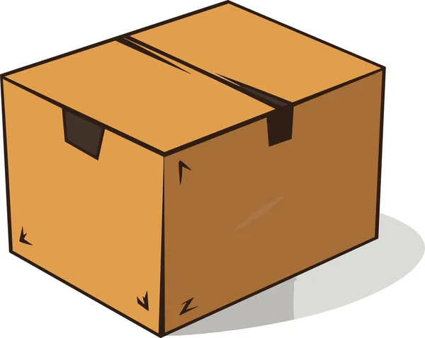 Boîte Carton Isolée Sur Fond Blanc Illustration Vectorielle — Image vectorielle