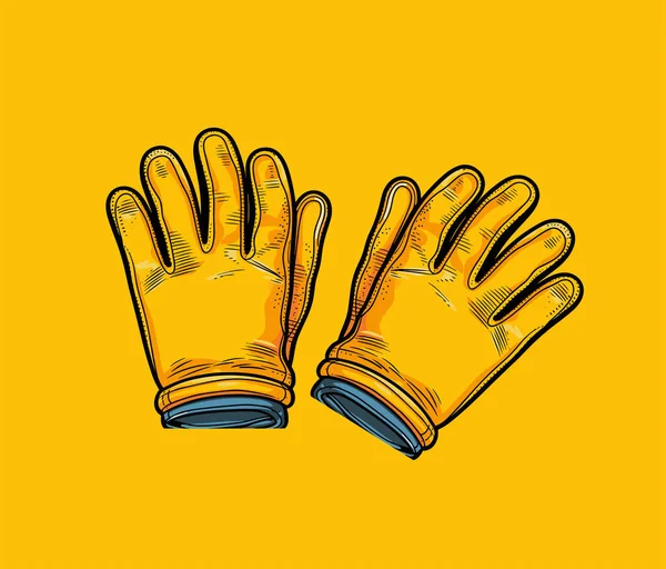 Protective Gloves Isolated White Vector Illustration — Stock Vector
