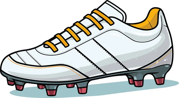 Futbol Ayakkabısı Futbol Ayakkabısı Çizimi Simgesi Beyaz Arka Plan Düz — Stok Vektör