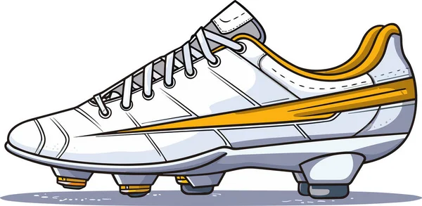 Futbol Ayakkabısı Futbol Ayakkabısı Çizimi Simgesi Beyaz Arka Plan Düz — Stok Vektör