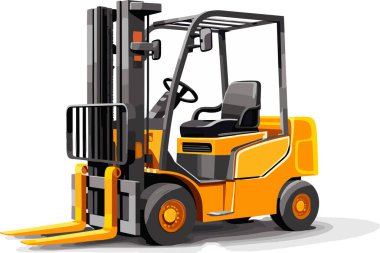 Forklift kamyonu beyaz arkaplan vektör illüstrasyonunda izole edildi