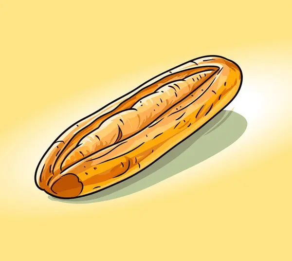 Baguete Francesa Fresca Pão Pão Comprido Padaria Para Pequeno Almoço —  Vetores de Stock