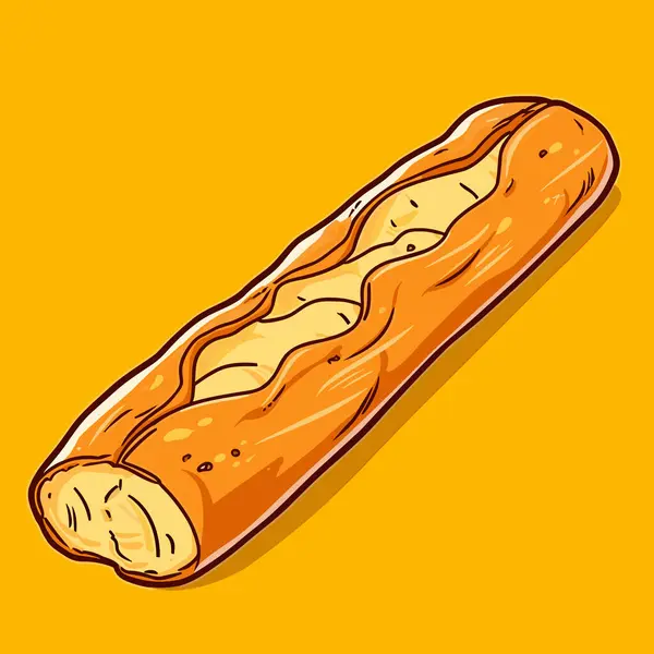 Baguete Francesa Fresca Pão Pão Comprido Padaria Para Pequeno Almoço —  Vetores de Stock