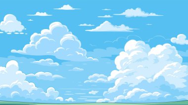 Blue sky clouds. Background design, Vector illustration clipart