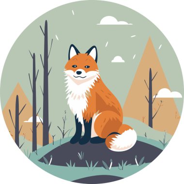 Fox animal icon isolated, vector illustration clipart