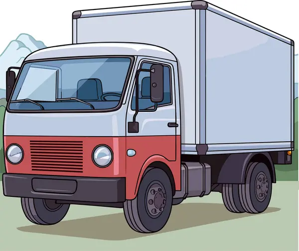 Camioneta Reparto Servicio Entrega Concepto Ilustración Vectorial — Vector de stock