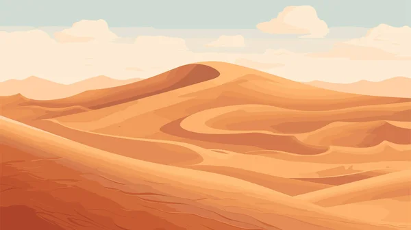 Desert sandy landscape, sunny day. Desert dunes vector background