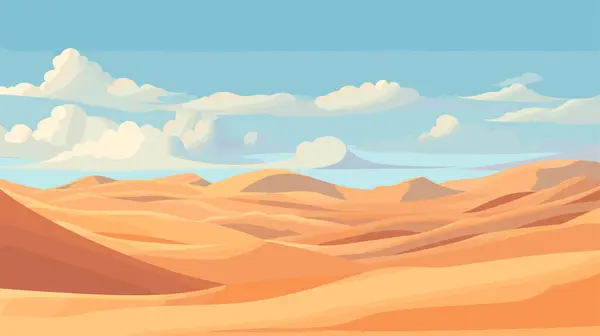 Desert sandy landscape, sunny day. Desert dunes vector background