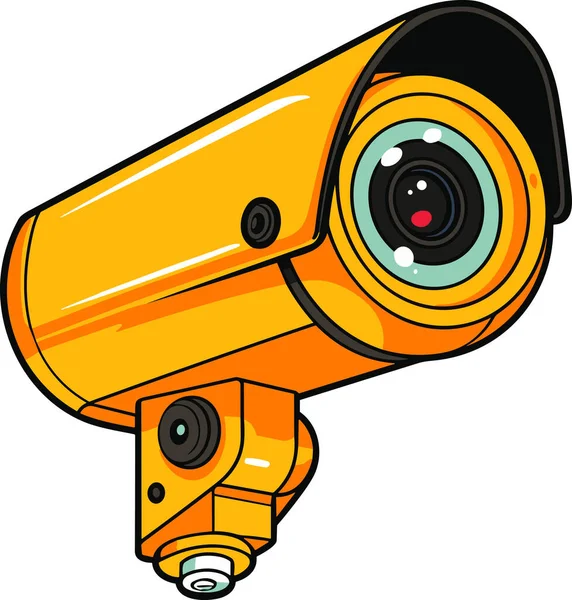 Hours Security Surveillance Camera Isolated Vector Illustration — Stock Vector