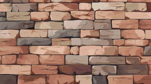 Vieille Pierre Brick Dessin Animé Mur Vectoriel Illustration Fond Texture — Image vectorielle