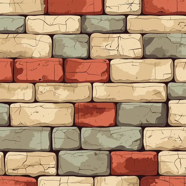 Vieille Pierre Brick Dessin Animé Mur Vectoriel Illustration Fond Texture — Image vectorielle