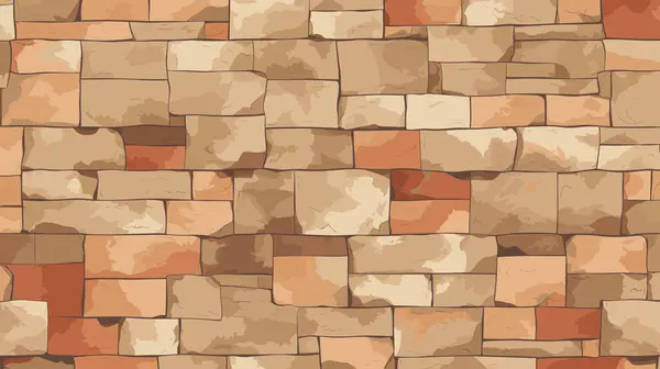 Old Stone Brick Τοίχο Κινουμένων Σχεδίων Διάνυσμα Εικονογράφηση Φόντο Μοτίβο — Διανυσματικό Αρχείο