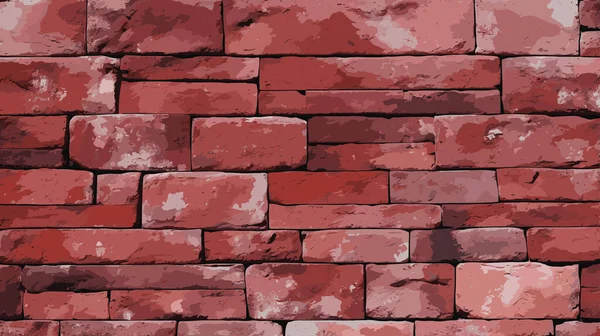 Old Stone Brick Cartoon Wall Vector Illustration Background Texture Pattern — Stock Vector