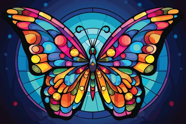 Illustration Vectorielle Papillon Clair Hétéroclite Vitrail — Image vectorielle