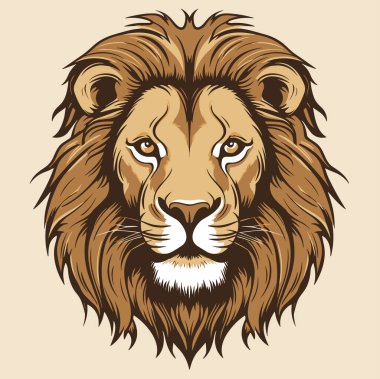 Lion head illustration. A Lion head logo. Vector illustration for a mascot and tattoo or T-shirt graphic clipart