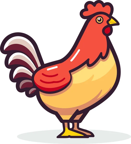 Farm Hen Chicken Vector Illustration Simple Icon Logo Template — Stock Vector
