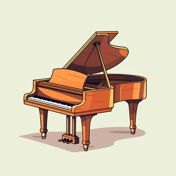 Grand Piano Cartoon Style Vector Illustration — Stock Vector