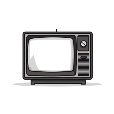 Çokluortam veya televizyon uygulama vektör illüstrasyonunun Retro TV ekran arayüzü simgesi