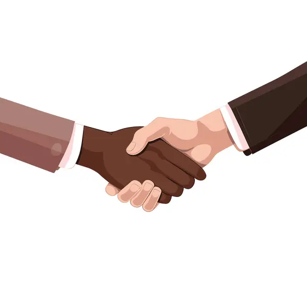 Handshake of business partners. Business handshake. Successful deal. Vector flat illustration