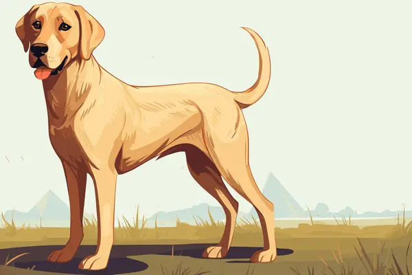 Thoroughbred Labrador Retriever Hund Full Längd Hund Ras Vektor Illustration Royaltyfria Stockvektorer