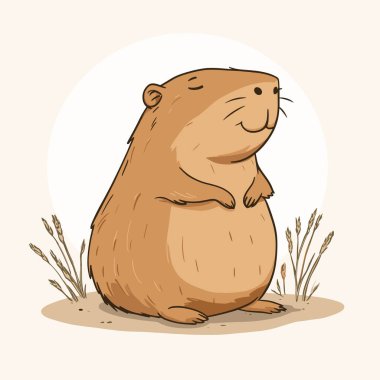 Capybara vector illustration. Cute greater capybara. clipart