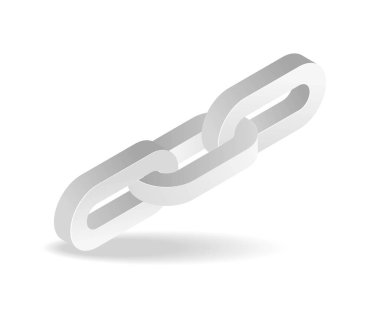 Isometric düz 3d konsept zincir bağlantı sembolü çizimi