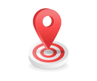 Isometric daire 3d iş hedefi konumu illüstrasyonu