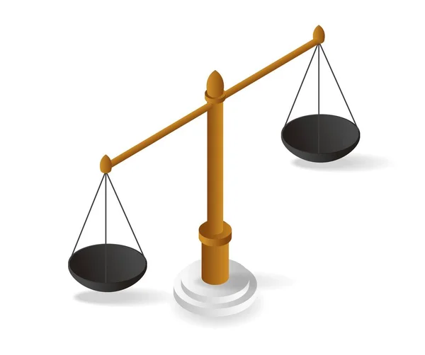 等距平面3D说明法律公正尺度的概念 — 图库矢量图片