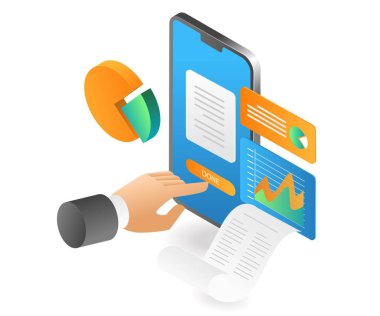 Düz izometrik 3d çizim yatırım iş analizi